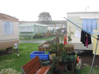 The laundry never dried at the caravan.