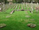 The graveyard is huge and some of the stones are aged beyond reading.