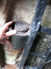 Bolt holding the entrance gate.