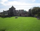The castle well is now in the middle of the green.